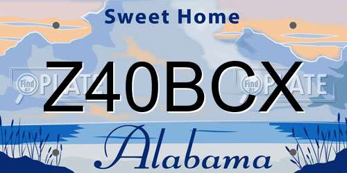 Z40BCX Alabama License Plate