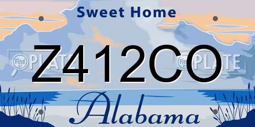 Z412CO Alabama License Plate