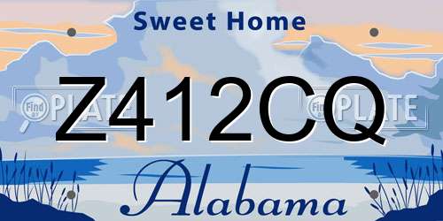 Z412CQ Alabama License Plate