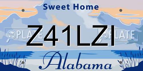 Z41LZI Alabama License Plate