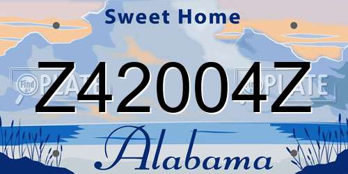 Z42004Z Alabama License Plate
