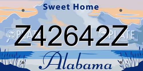 Z42642Z Alabama License Plate