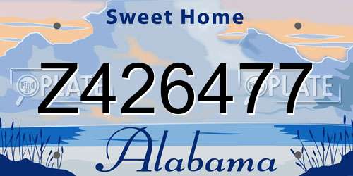 Z426477 Alabama License Plate