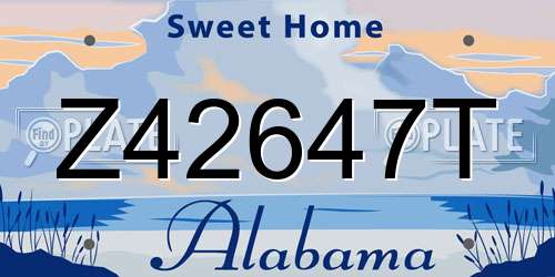 Z42647T Alabama License Plate