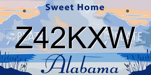Z42KXW Alabama License Plate