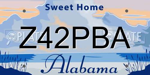 Z42PBA Alabama License Plate