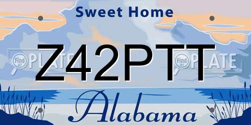 Z42PTT Alabama License Plate