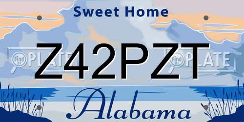 Z42PZT Alabama License Plate
