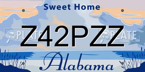 Z42PZZ Alabama License Plate