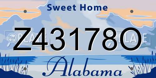 Z43178O Alabama License Plate