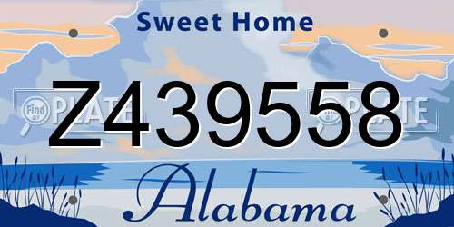 Z439558 Alabama License Plate