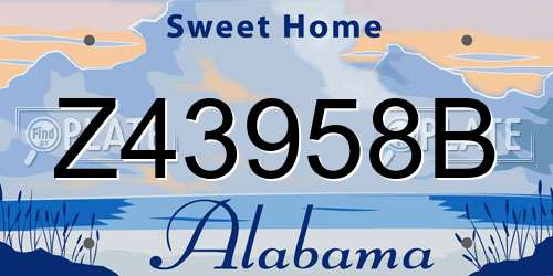 Z43958B Alabama License Plate