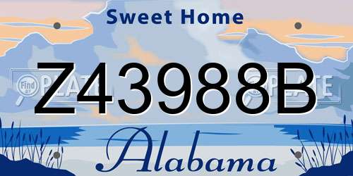 Z43988B Alabama License Plate