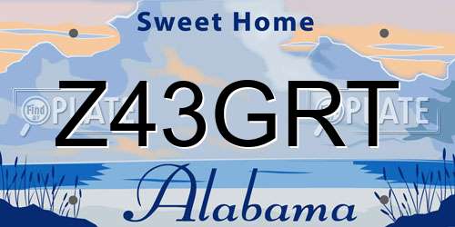 Z43GRT Alabama License Plate