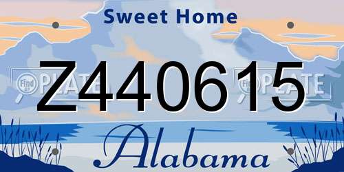 Z440615 Alabama License Plate