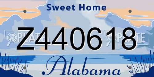 Z440618 Alabama License Plate