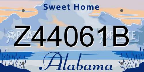 Z44061B Alabama License Plate