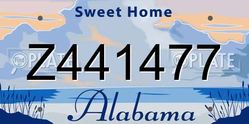 Z441477 Alabama License Plate