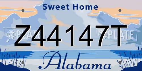Z44147T Alabama License Plate