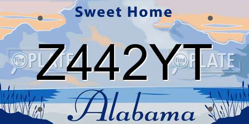 Z442YT Alabama License Plate