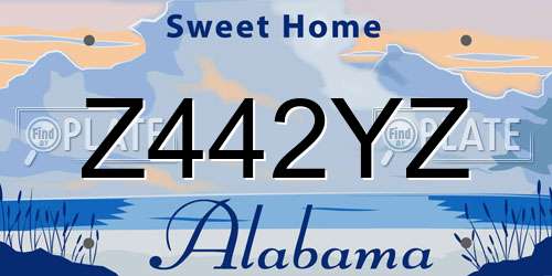 Z442YZ Alabama License Plate