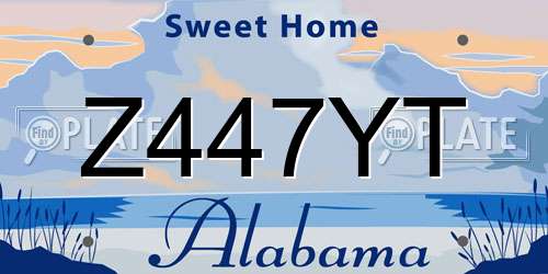 Z447YT Alabama License Plate