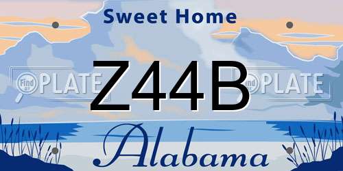 Z44B Alabama License Plate