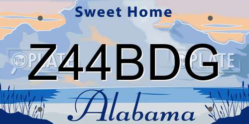 Z44BDG Alabama License Plate
