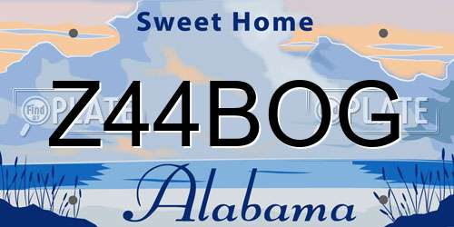 Z44BOG Alabama License Plate