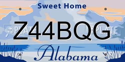 Z44BQG Alabama License Plate