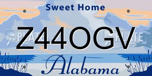 Z44OGV Alabama License Plate