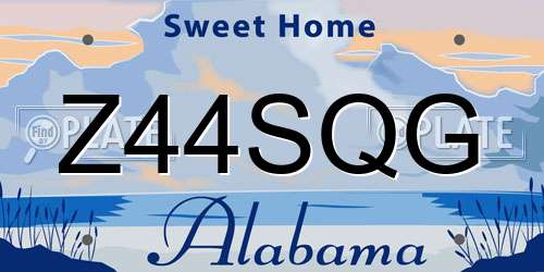 Z44SQG Alabama License Plate