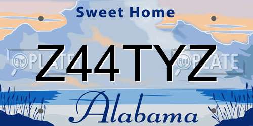 Z44TYZ Alabama License Plate