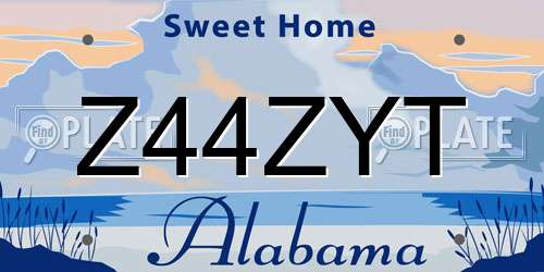 Z44ZYT Alabama License Plate