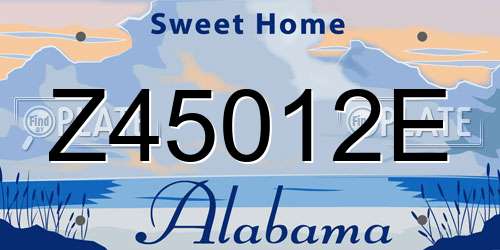 Z45012E Alabama License Plate