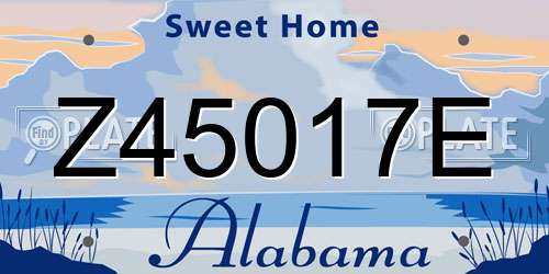 Z45017E Alabama License Plate