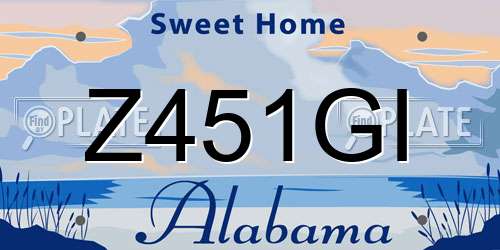 Z451GI Alabama License Plate