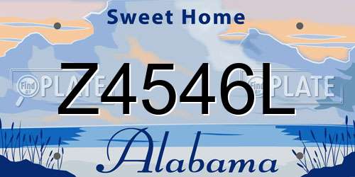 Z4546L Alabama License Plate