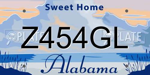 Z454GL Alabama License Plate