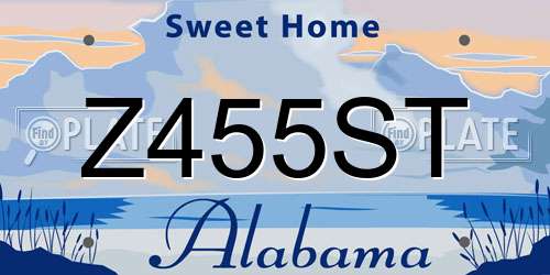 Z455ST Alabama License Plate