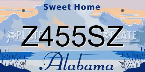Z455SZ Alabama License Plate