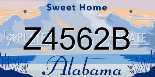 Z4562B Alabama License Plate