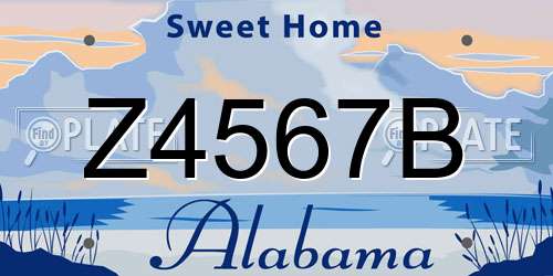 Z4567B Alabama License Plate