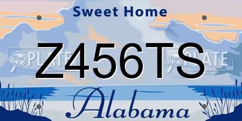 Z456TS Alabama License Plate
