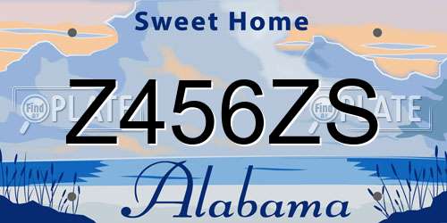 Z456ZS Alabama License Plate