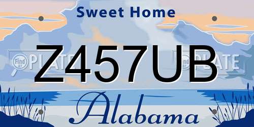 Z457UB Alabama License Plate