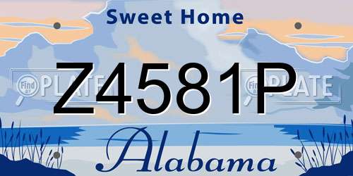 Z4581P Alabama License Plate