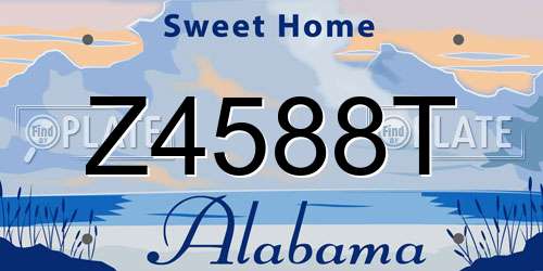 Z4588T Alabama License Plate