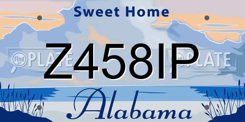 Z458IP Alabama License Plate