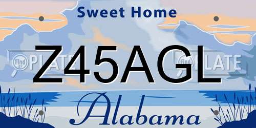Z45AGL Alabama License Plate